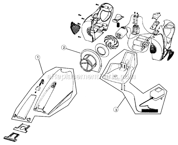 Page A Diagram and Parts List for M0896  Dirt Devil Hand Vacuum